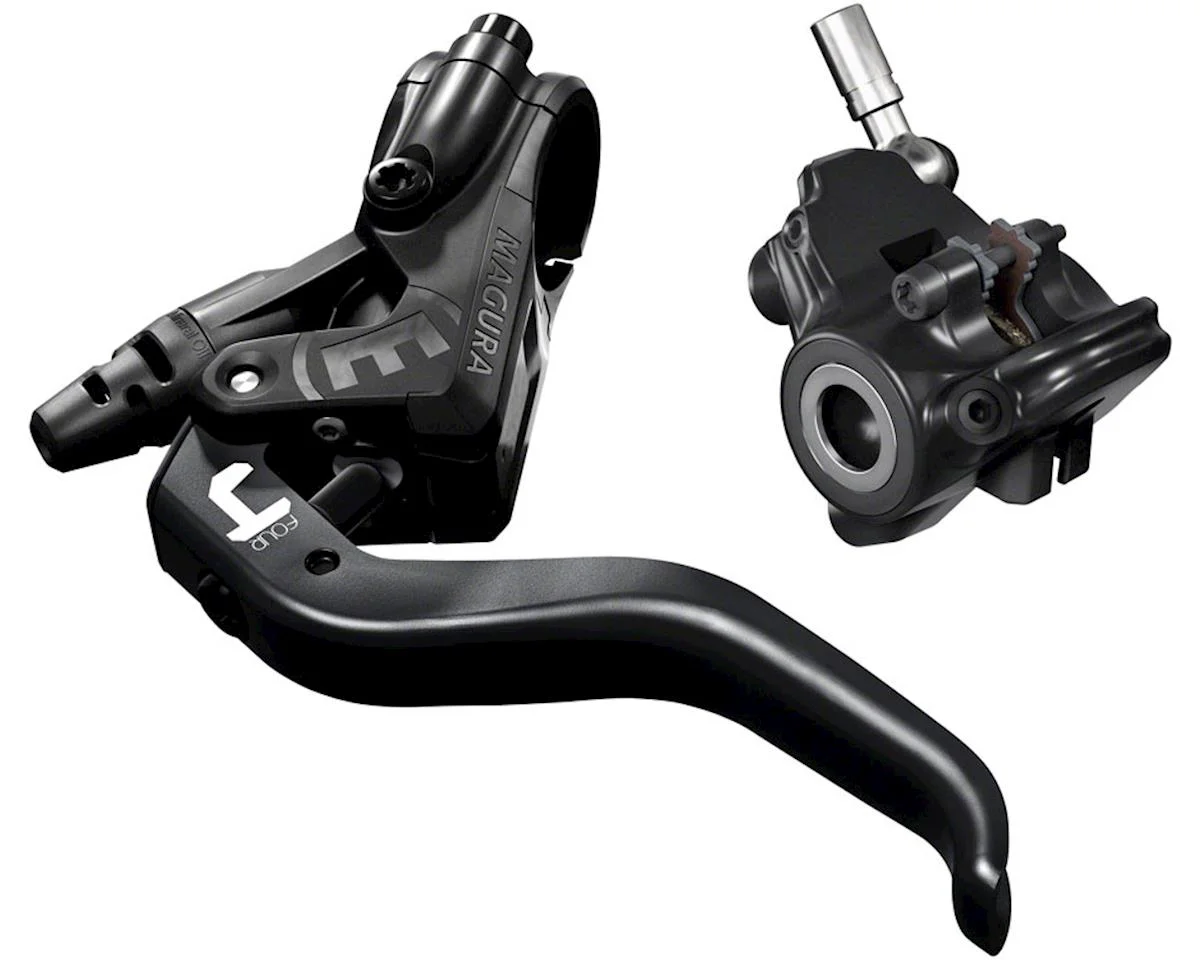 Magura MT4 Disc Brake & Lever (Black) (Front or Rear) (Hydraulic) (Flat Mount)